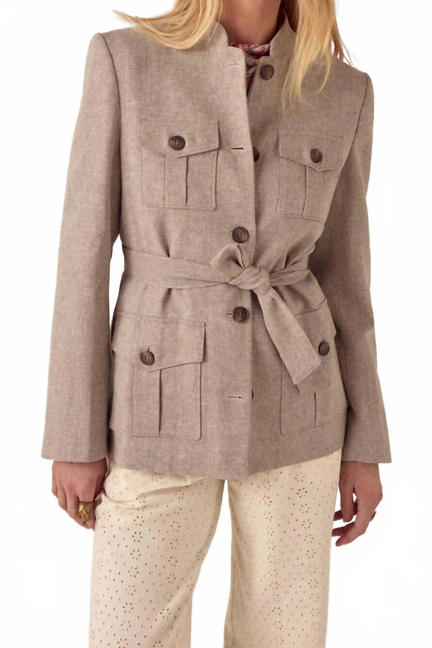 NEW MAISON HOTEL nehru jacket in tobacco